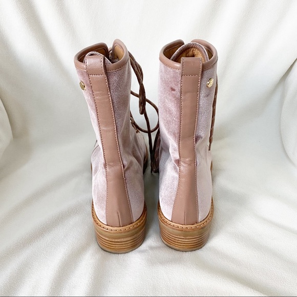 Stuart Weitzman Metermaid Velvet Combat Boots Size 7.5/8 Worn Once! - Picture 6 of 15
